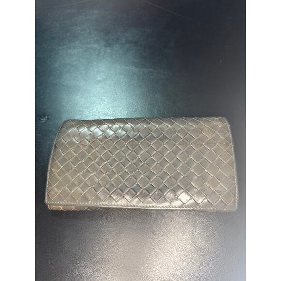 BOTTEGA VENETA Intrecciato Long Wallet Gray - Picture 1 of 5